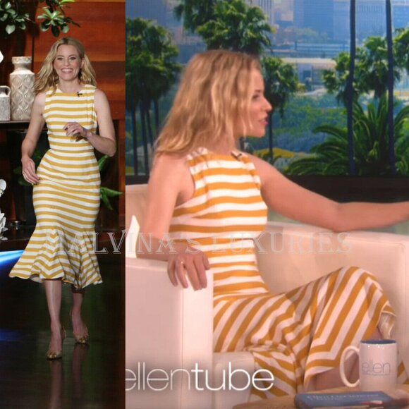 DOLCE & GABBANA DRESS OPEN BACK STRIPED COTTON BLEND FLOUNCE SKIRT sz 40 4 - Picture 3 of 9